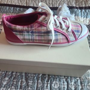 Coach Barrett poppy beach plaid sneakers